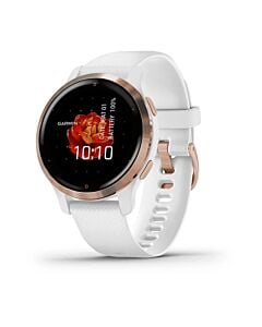 Garmin Venu 2S Smartwatch GPS + Cellular z kopertą 40mm bezel ze stali nierdzewnej w kolorze różowego złota z kopertą i paskiem w kolorze białym