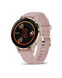 Garmin Venu 3S Smartwatch GPS + Cellular z kopertą 41mm bezel ze stali nierdzewnej w kolorze Soft Gold z kopertą i paskiem w kolorze brudnego różu