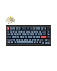 Keychron V1 MAX bezprzewodowa klawiatura mechaniczna Fully Assembled Knob Brown Switch - Czarna (Black)