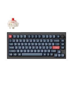 Keychron V1 MAX bezprzewodowa klawiatura mechaniczna Fully Assembled Knob Red Switch - Czarna (Black)