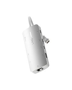 LINQ Hub 8in1 Pro Studio USB-C Multiport /8K HDMI / USB-C PD 140W / 3 x USB-A / 2 x USB-C / Enthernet 2,5Gb/s - Srebrny