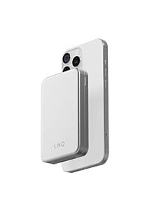 LINQ Powerbank magnetyczny 3in1 do iPhone / AirPods / Apple Watch 8.000 mAh kompatybilny z MagSafe - Srebrny