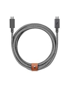 Native Union Belt Cable Pro Kabel USB-C na USB-C 240W 2,4 m - Biało-czarny (zebra)