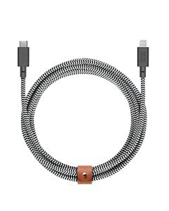 Native Union Belt Cable XL Kabel USB-C na lightning 3m - Biało-czarny (zebra)