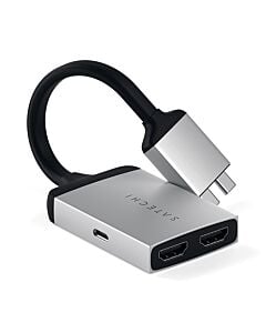 Satechi Dual HDMI 4K USB-C Adapter Silver