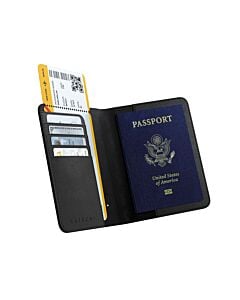 Satechi FindAll Passport Cover Etui na paszport ze skóry wegańskiej z lokalizatorem kompatybilne z Apple Find My - Czarne