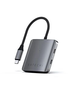 Satechi Hub PD Aluminiowy hub USB-C 4w1 4x USB-C 10Gbps, w tym 1x 100W PD - Gwiezdna szarość