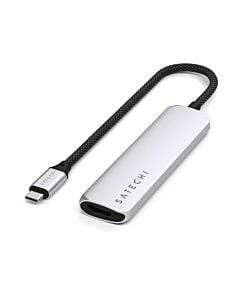 Satechi Slim Multiport Adapter 4K Aluminiowy adapter do urządzeń mobilnych USB-C 4w1 USB-C / 4K HDMI / 2x USB-A - Srebrny