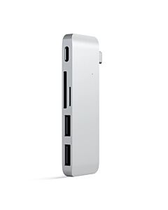 Satechi USB-C Pass Through HUB - 2xUSB 3.0 / USB-C (PD) / SD / microSD / Silver (srebrny)