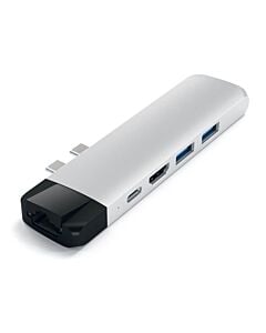 Satechi USB-C PRO HUB Ethernet - 2xUSB 3.0 / Ethernet / HDMI / USB-C / microSD / Silver (srebrny)