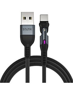 Statik 360 Kabel USB-A z trzema wymiennymi wtyczkami magnetycznymi 1m (USB-C / micro USB / lightning) - Czarny