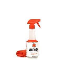 Whoosh Screen Shine Pro Box Spray do czyszczenia ekranów 500ml do wielokrotnego uzupełniania oraz antybakteryjna ściereczka z mikrofibry 35x35 cm