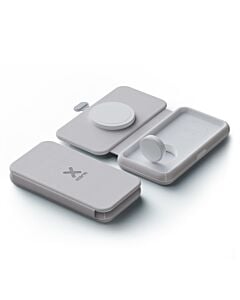 Xtorm Wireless Travel Chargers Składana bezprzewodowa ładowarka podróżna 3w1 15W - Szara