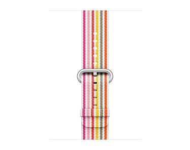 Apple Pasek nylonowy w kolorze różowym (prążki) do koperty 38mm / 40mm / 41mm / 42mm - rozmiar S/M