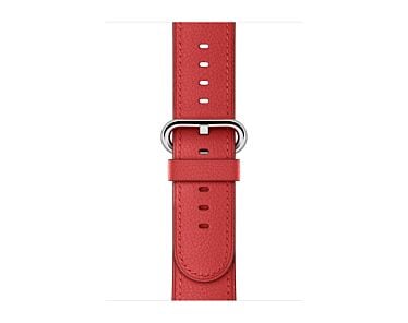 Apple Skórzany pasek z klamrą klasyczną w kolorze czerwonym do koperty 38mm / 40mm / 41mm / 42mm - rozmiar S/M