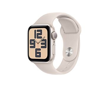 Apple Watch SE 2-gen. GPS Koperta 40mm z Aluminium w kolorze Księżycowej poświaty z Paskiem sportowym w kolorze Księżycowej poświaty - rozmiar S/M