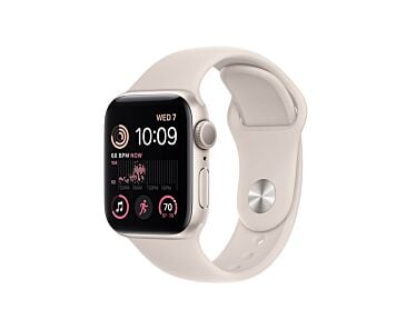 Apple Watch SE GPS Koperta 40mm z Aluminium w kolorze Księżycowej poświaty z Paskiem sportowym w kolorze Księżycowej poświaty