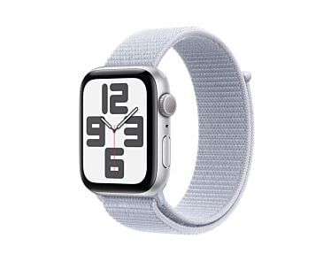 Apple Watch SE GPS Koperta 44mm z Aluminium w kolorze Srebrnym z Opaską sportową w kolorze Błękitnego obłoku - Outlet