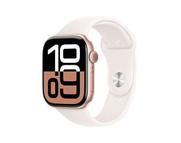 Apple Watch Series 10 GPS Koperta 42mm z Aluminium w kolorze Różowego złota z Paskiem sportowym w kolorze Łagodnego różu - M/L