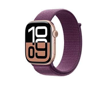 Apple Watch Series 10 GPS Koperta 42mm z Aluminium w kolorze Różowego złota z Opaską sportową w kolorze Dojrzałej śliwki