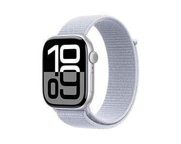 Apple Watch Series 10 GPS + Cellular Koperta 46mm z Aluminium w kolorze Srebrnym z Opaską sportową w kolorze Błękitnego obłoku - Outlet