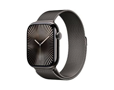 Apple Watch Series 10 GPS + Cellular Koperta 46mm z Tytanu w kolorze Łupku z Bransoletą mediolańską w kolorze Łupku - M/L