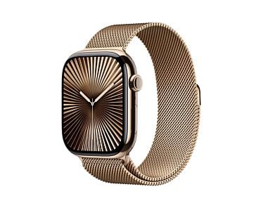 Apple Watch Series 10 GPS + Cellular Koperta 46mm z Tytanu w kolorze Złotym z Bransoletą mediolańską w kolorze Złotym - M/L