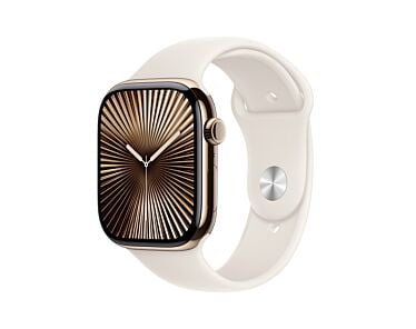 Apple Watch Series 10 GPS + Cellular Koperta 46mm z Tytanu w kolorze Złotym z Paskiem sportowym w kolorze Księżycowej poświaty - M/L – Outlet