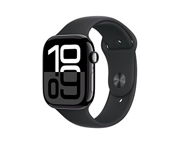 Apple Watch Series 10 GPS Koperta 42mm z Aluminium w kolorze Onyksu z Paskiem sportowym w kolorze Czarnym - M/L - Outlet