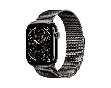 Apple Watch Series 11 GPS + Cellular Koperta 42mm z Tytanu w kolorze Łupku z Bransoletą mediolańską w kolorze Łupku