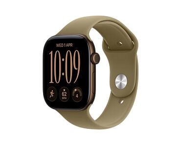 Apple Watch Series 12 GPS + Cellular Koperta 42mm z Aluminium w kolorze Ciemnego brązu z Paskiem sportowym w kolorze Oliwki - S/M