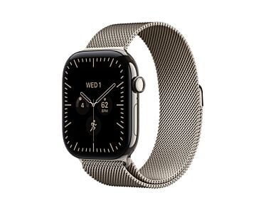 Apple Watch Series 12 GPS + Cellular Koperta 46mm z Tytanu w kolorze Naturalnym z Bransoletą mediolańską w kolorze Naturalnym - S/M