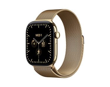 Apple Watch Series 12 GPS + Cellular Koperta 46mm z Tytanu w kolorze Żywego złota z Bransoletą mediolańską w kolorze Żywego złota - M/L