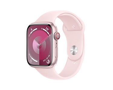Apple Watch Series 9 GPS + Cellular Koperta 45mm z Aluminium w kolorze Różowym z Paskiem sportowym w kolorze Jasnoróżowym - rozmiar M/L - Outlet
