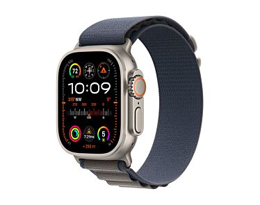 Apple Watch Ultra 2 GPS + Cellular Koperta 49mm z tytanu z Opaską Alpine w kolorze niebieskim - rozmiar M