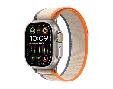 Apple Watch Ultra 2 GPS + Cellular Koperta 49mm z tytanu z Opaską Trail w kolorze pomarańczowym/beżowym - rozmiar M/L