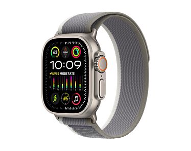 Apple Watch Ultra 2 GPS + Cellular Koperta 49mm z tytanu z Opaską Trail w kolorze zielonym/szarym - rozmiar M/L