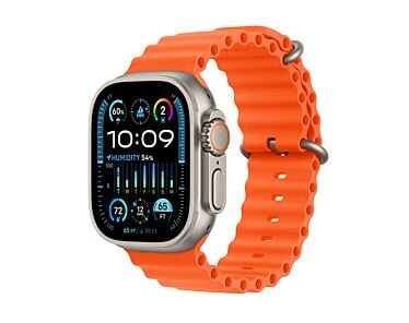 Apple Watch Ultra 2 GPS + Cellular Koperta 49mm z tytanu z Paskiem Ocean w pomarańczowym
