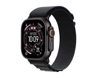 Apple Watch Ultra 3 GPS + Cellular Koperta 49mm z Tytanu w kolorze Czarnym z Opaską Alpine w kolorze Czarnym - M - Outlet