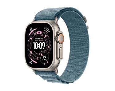 Apple Watch Ultra 3 GPS + Cellular Koperta 49mm z Tytanu w kolorze Naturalnym z Opaską Alpine w kolorze Jasnoniebieskim - S