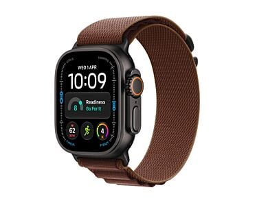 Apple Watch Ultra 4 GPS + Cellular Koperta 49mm z Tytanu w kolorze Czarnym z Opaską Alpine w kolorze Burgunda - M