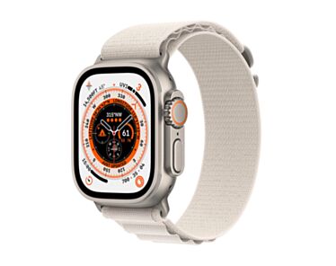Apple Watch Ultra GPS + Cellular Koperta 49mm z Tytanu z Opaską Alpine w kolorze Księżycowej poświaty - rozmiar M