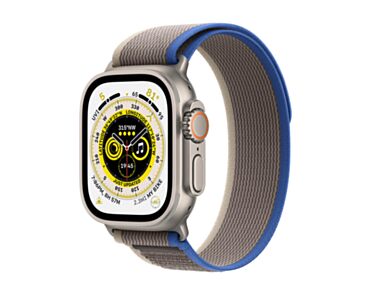 Apple Watch Ultra GPS + Cellular Koperta 49mm z Tytanu z Opaską Trail w kolorze niebieskim/szarym - rozmiar S/M