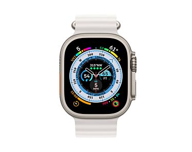 Apple Watch Ultra GPS + Cellular Koperta 49mm z Tytanu z Paskiem Ocean w kolorze białym