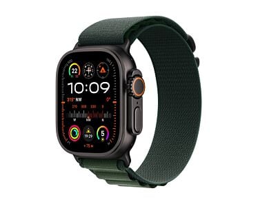 Apple Watch Ultra 2 GPS + Cellular Koperta 49mm z Tytanu w kolorze Czarnym z Opaską Alpine w kolorze Ciemnozielonym - M