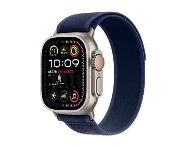 Apple Watch Ultra 2 GPS + Cellular Koperta 49mm z Tytanu w kolorze Naturalnym z Opaską Trail w kolorze Niebieskim - S/M