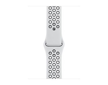 Apple Pasek sportowy Nike  w kolorze czystej platyny/czarnym do koperty 44mm / 45mm / 46mm / 49mm - rozmiar S/M/L