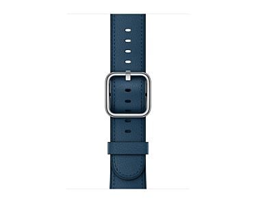 Apple Skórzany pasek z klamrą klasyczną w kolorze kosmicznego błękitu do koperty 42mm / 44mm / 45mm / 46mm / 49mm - rozmiar M/L