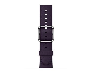 Apple Skórzany pasek z klamrą klasyczną w kolorze ciemnego bakłażana do koperty 42mm / 44mm / 45mm / 46mm / 49mm - rozmiar M/L