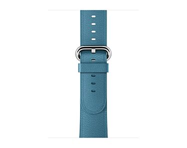 Apple Skórzany pasek z klamrą klasyczną w kolorze morskim do koperty 42mm / 44mm / 45mm / 46mm / 49mm - rozmiar M/L